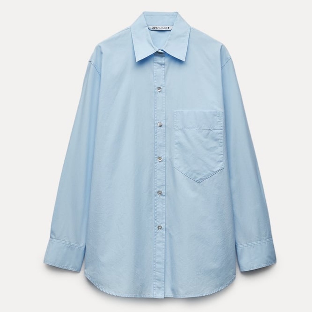 NWT Zara oversized poplin button down shirt